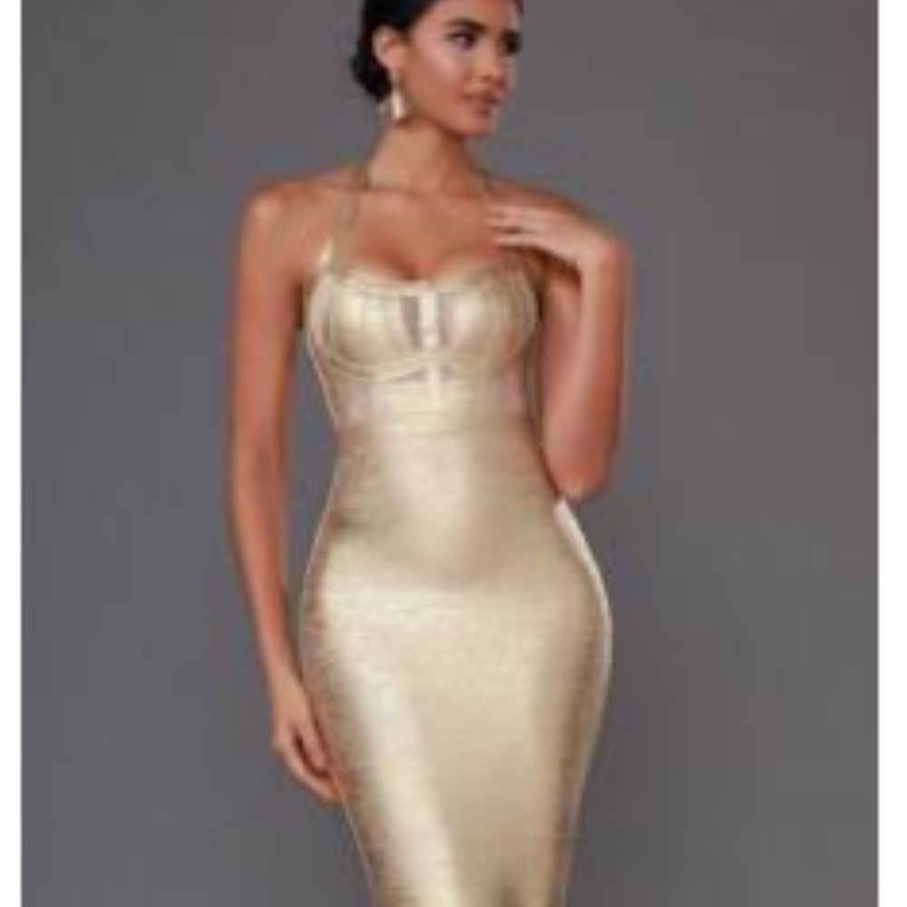Elegant Gold Women's Dress